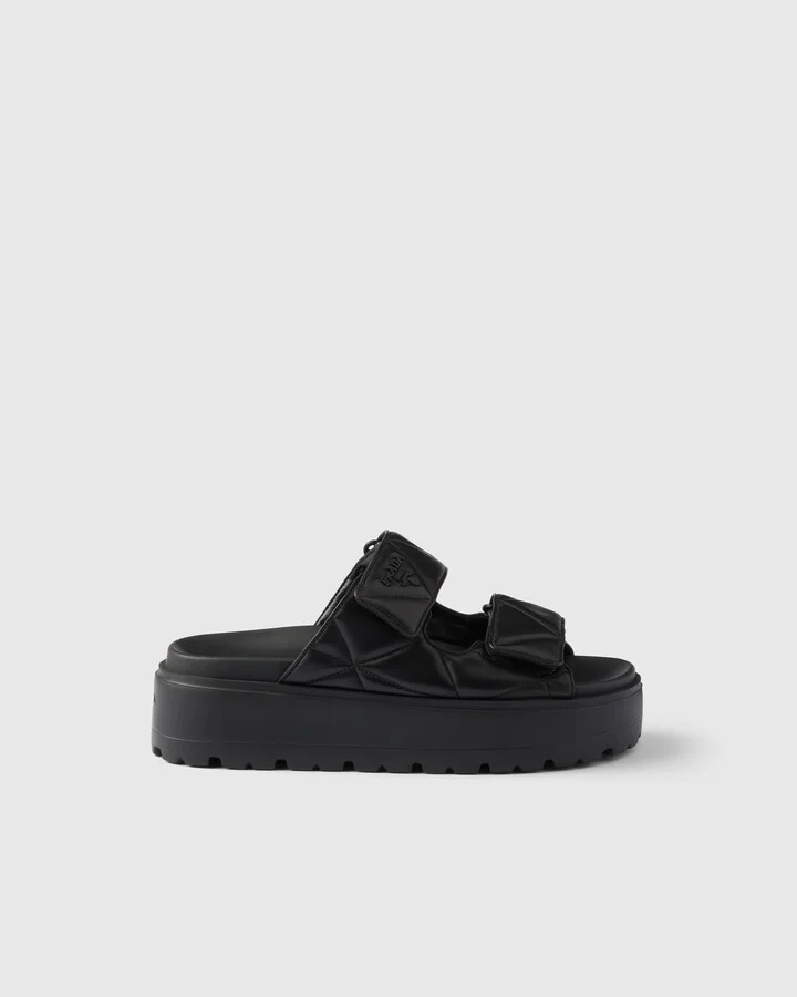 Padded nappa leather slides - Image 2
