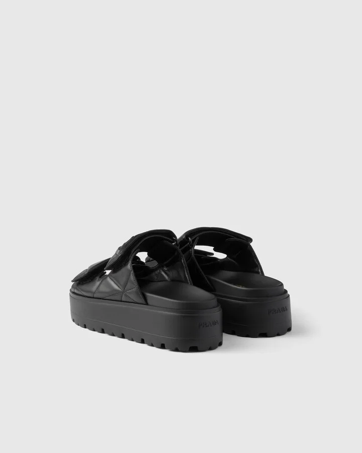 Padded nappa leather slides - Image 4