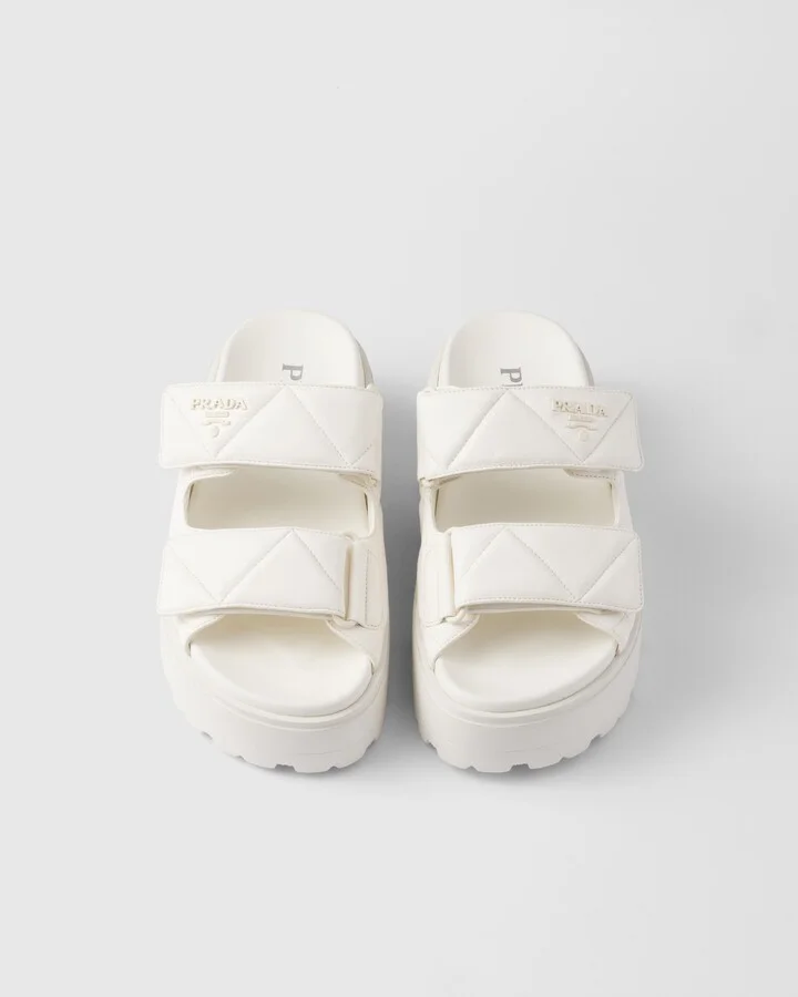 Padded nappa leather slides - Image 3