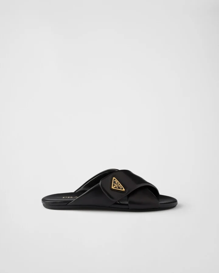 Padded nappa leather slides - Image 2