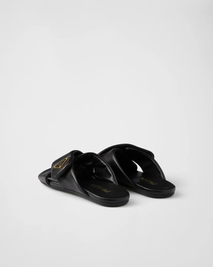 Padded nappa leather slides - Image 4