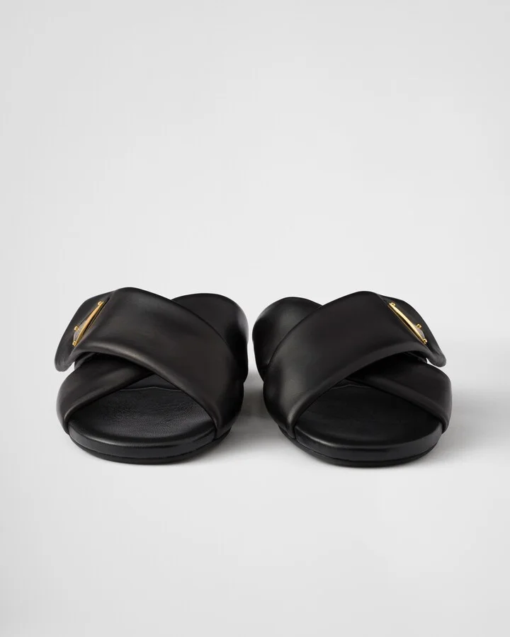 Padded nappa leather slides - Image 5