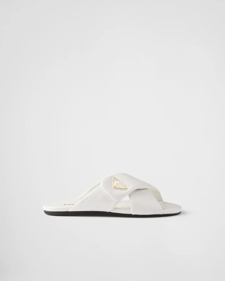 Padded nappa leather slides - Image 2