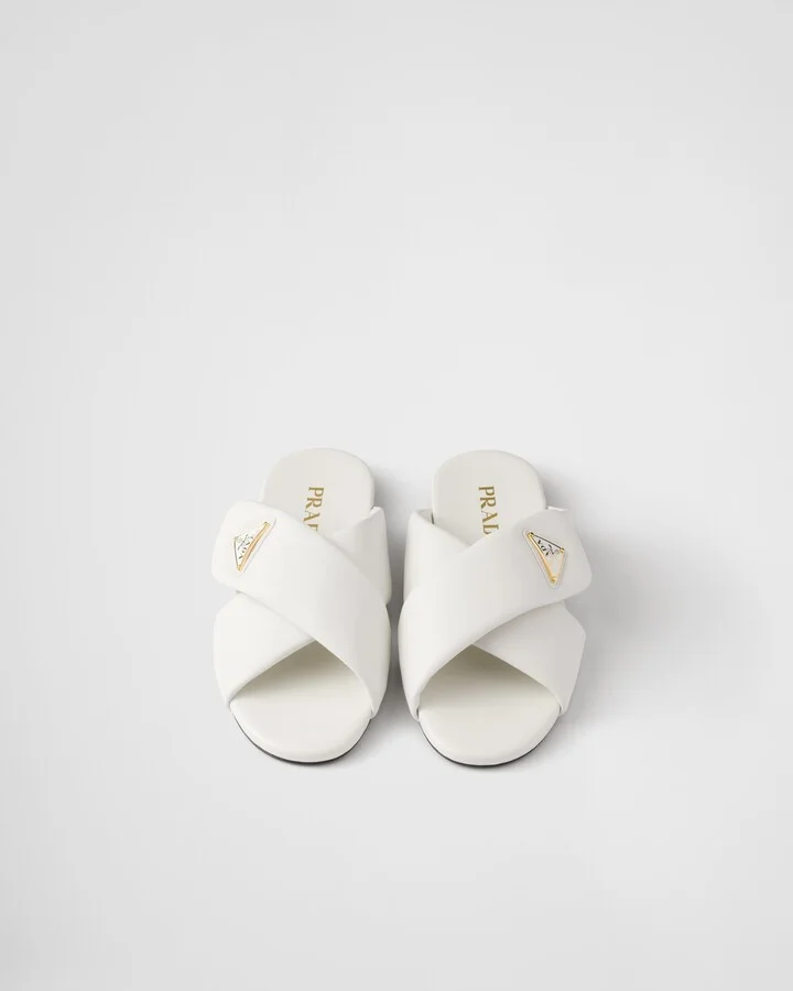 Padded nappa leather slides - Image 3