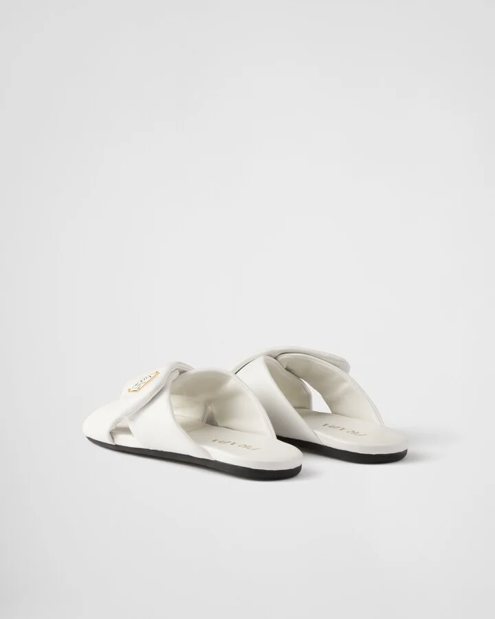 Padded nappa leather slides - Image 4