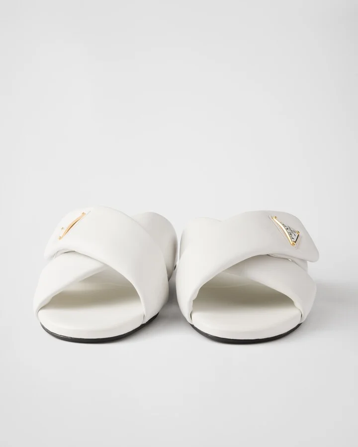 Padded nappa leather slides - Image 5