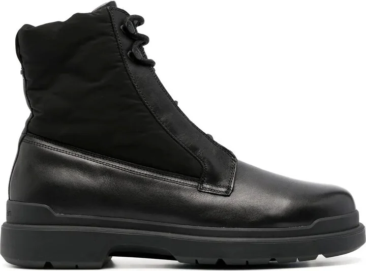 Padded-Panel Lace-Up Boots