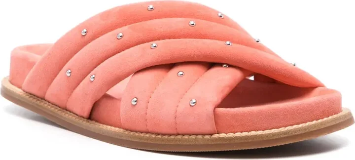 Padded Quilted Suede Slides - Image 2