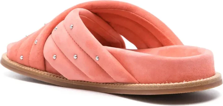 Padded Quilted Suede Slides - Image 3