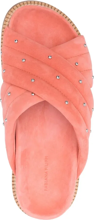 Padded Quilted Suede Slides - Image 4