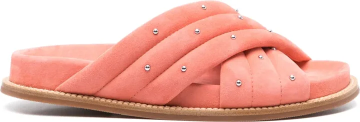 Padded Quilted Suede Slides