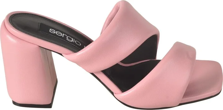 Padded Strap Block Heel Mules