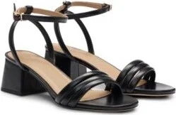 Padded-strap sandals with block heel- Black Women's Sandals size 7