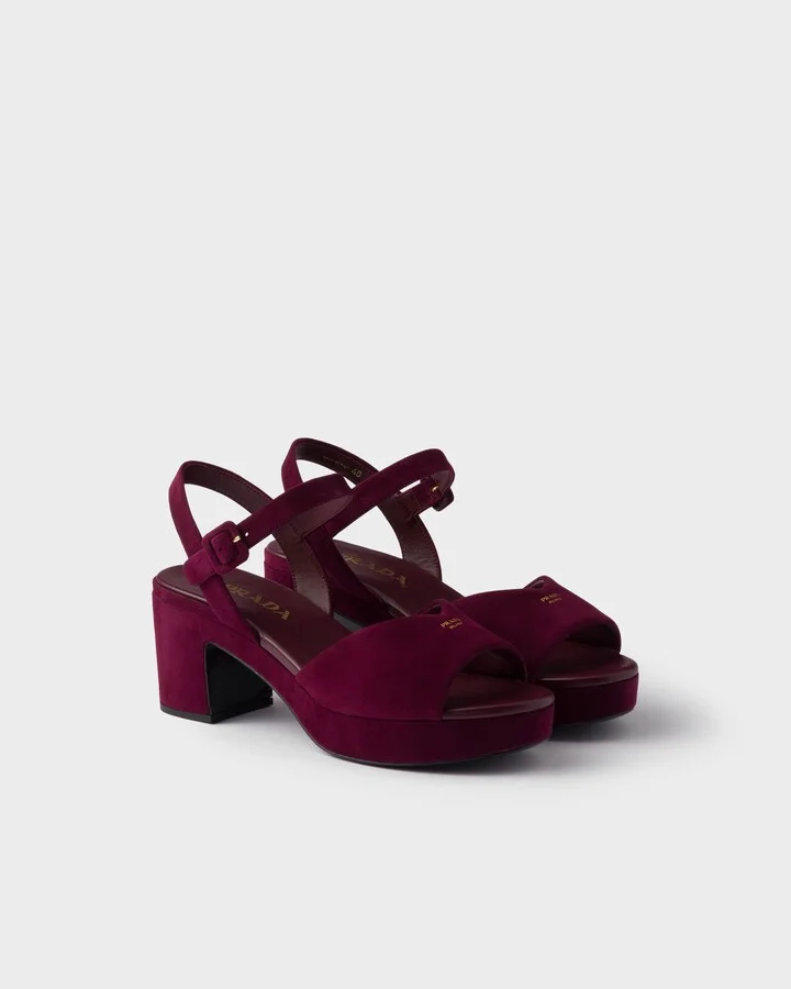 Padded suede sandals