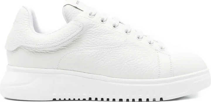 Padded-Tongue Leather Sneakers