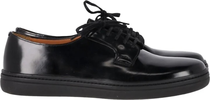 Padfield Polished Derby Shoes in Black Leather