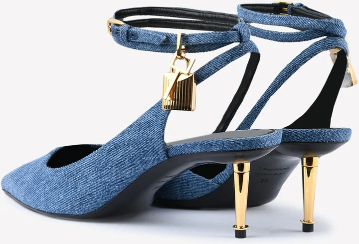 Padlock 55 Pointed Denim Pumps - Image 2