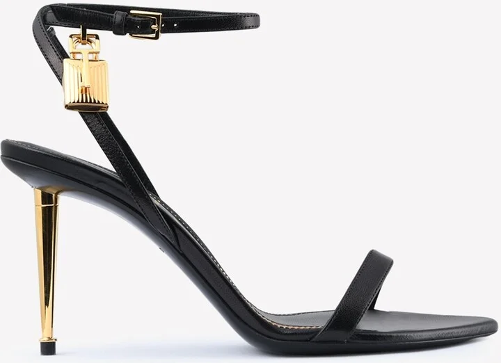 Padlock 85 Naked Pointy Sandals in Calf Leather