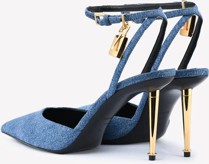 Padlock 85 Pointed Denim Pumps - Image 2