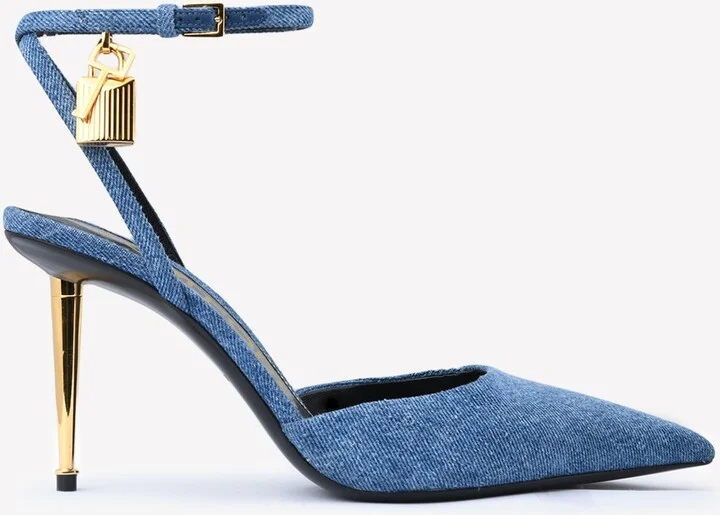 Padlock 85 Pointed Denim Pumps
