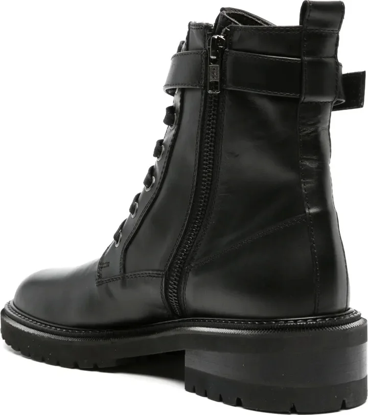 Padlock-Detail Military Boots - Image 3