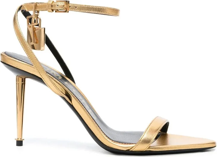 Padlock leather sandals
