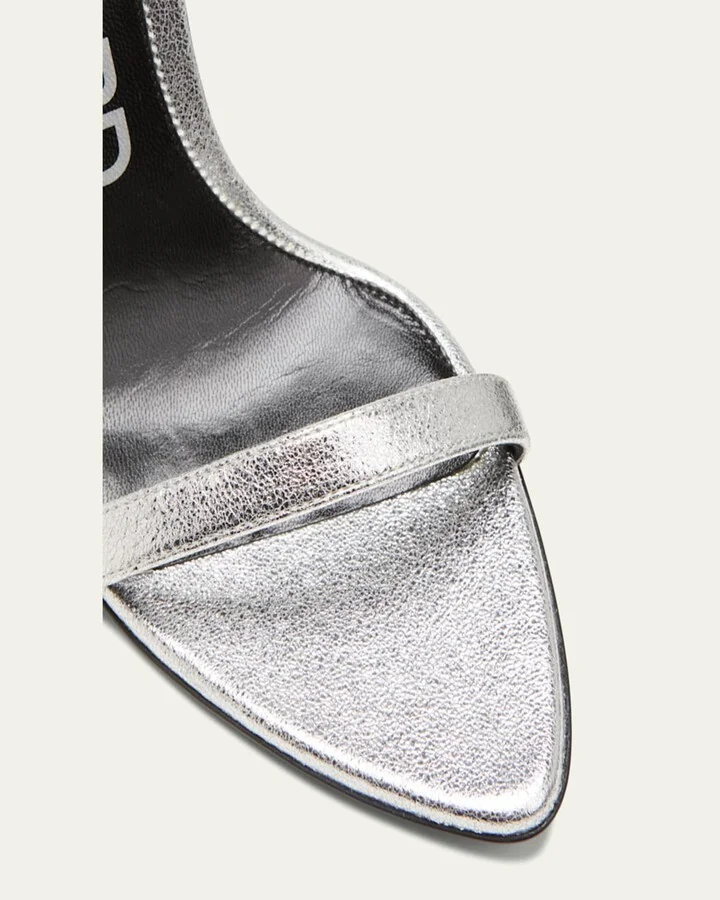Padlock Metallic Stiletto Sandals - Image 3