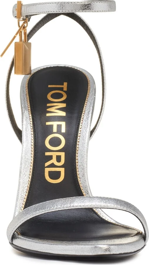Padlock Naked Metallic Pointy Toe Sandal - Image 4