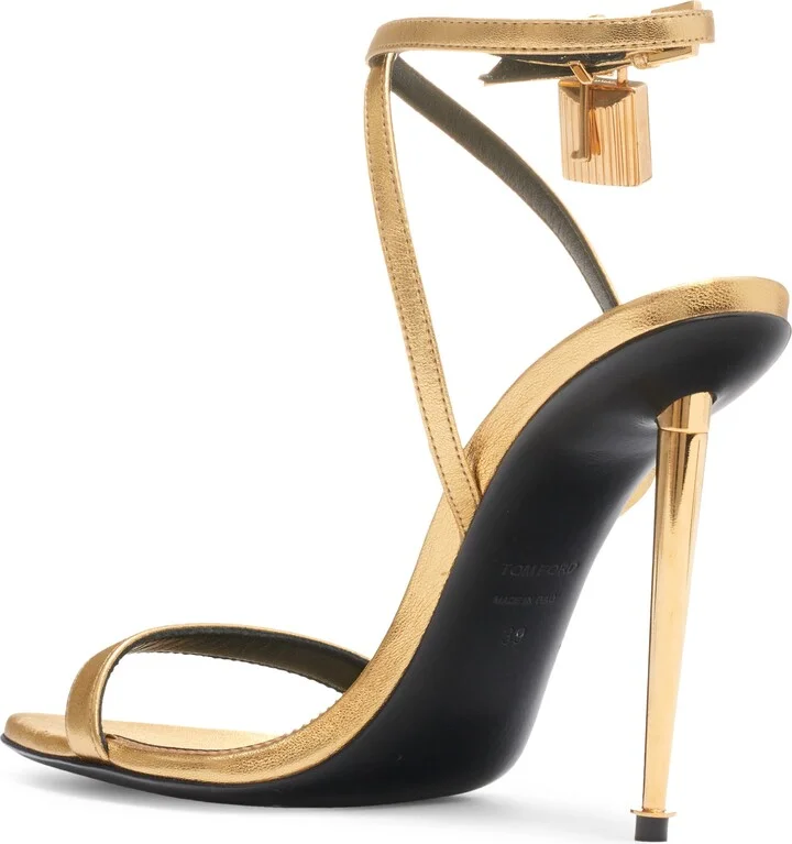 Padlock Naked Metallic Pointy Toe Sandal - Image 8