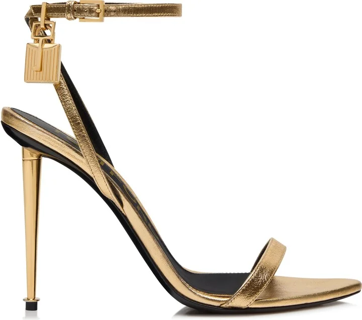 Padlock Naked Metallic Pointy Toe Sandal - Image 9