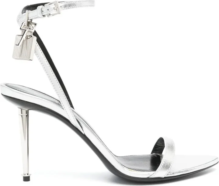 Padlock Pointy Naked 85mm leather sandals