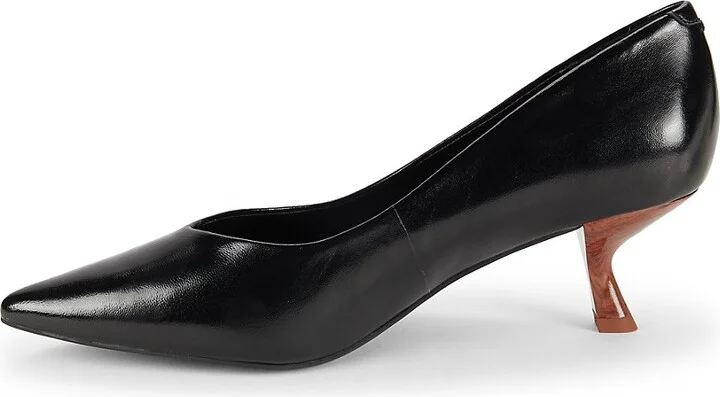 Padma Leather Kitten Pumps - Image 4