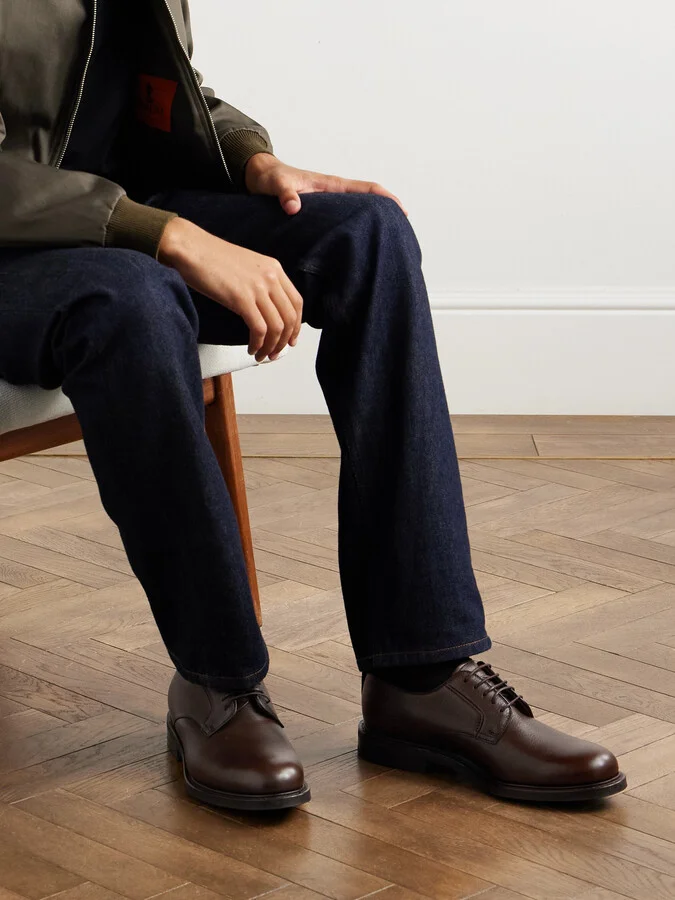 Padstow Full-Grain Leather Derby Shoes - Image 2
