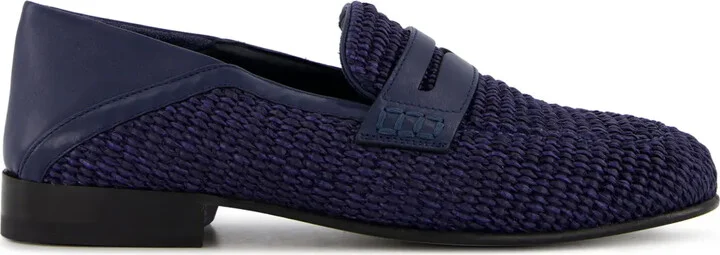 Padstow woven-raffia loafers