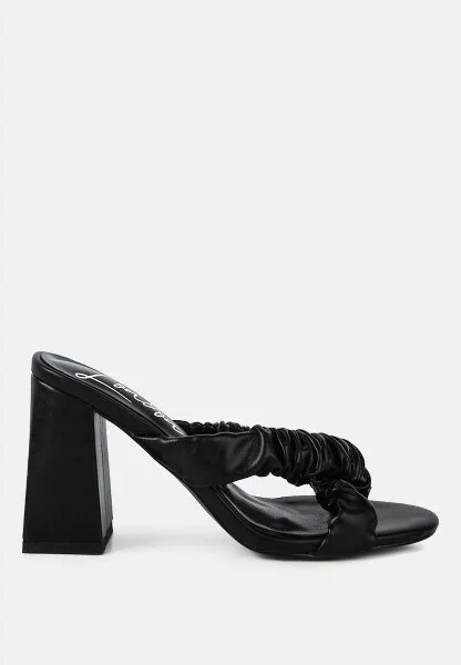 Page 3 Scrunchie Strap Block Sandals Women