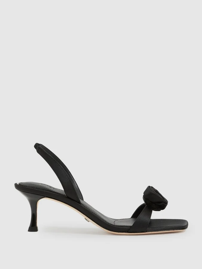Paige Satin Rosette Sandals