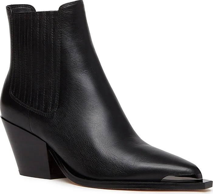 Paige Women's Lyra Pointed Toe Stretch Block Heel Ankle Boots