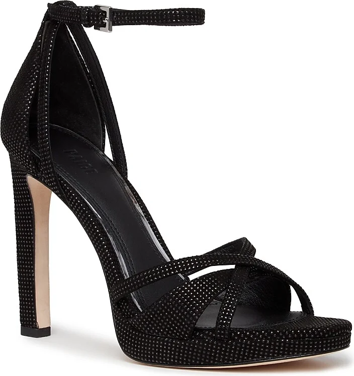 Paige Women's Violet Almond Toe Studded Strappy High Heel Sandals