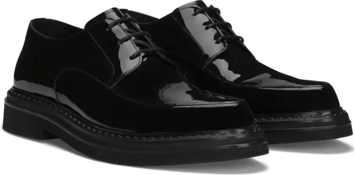 Paint leather derby shoes - Image 2