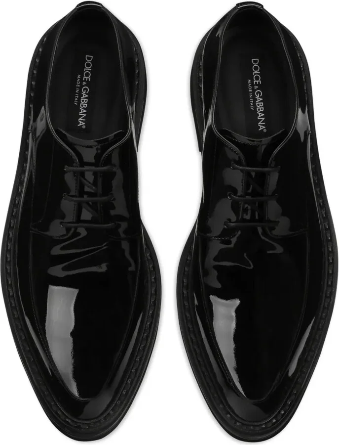 Paint leather derby shoes - Image 4