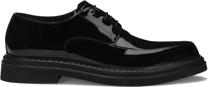 Paint leather derby shoes