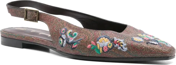 Paisley-Embroidered Ballet Flats - Image 2