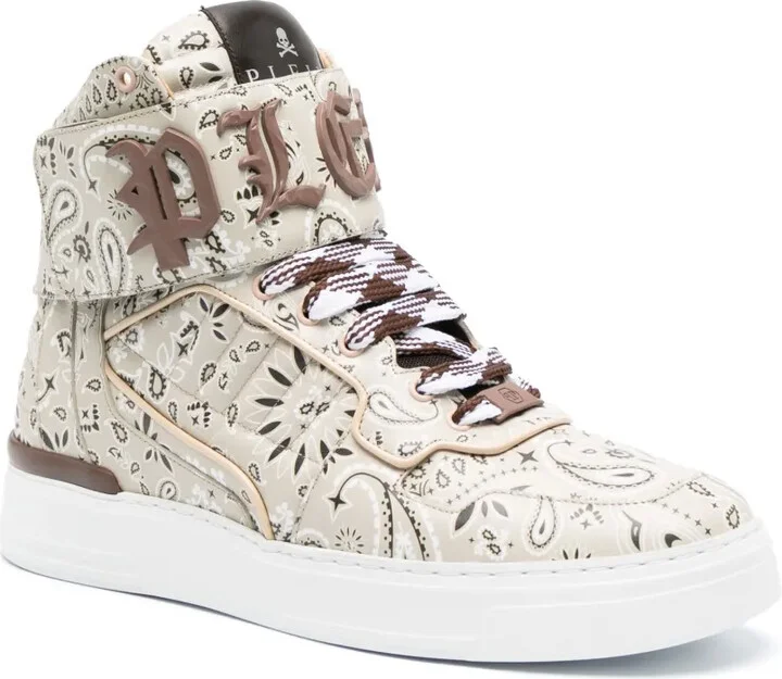 Paisley-Print Hi-Top Sneakers - Image 2