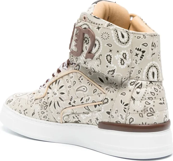 Paisley-Print Hi-Top Sneakers - Image 3