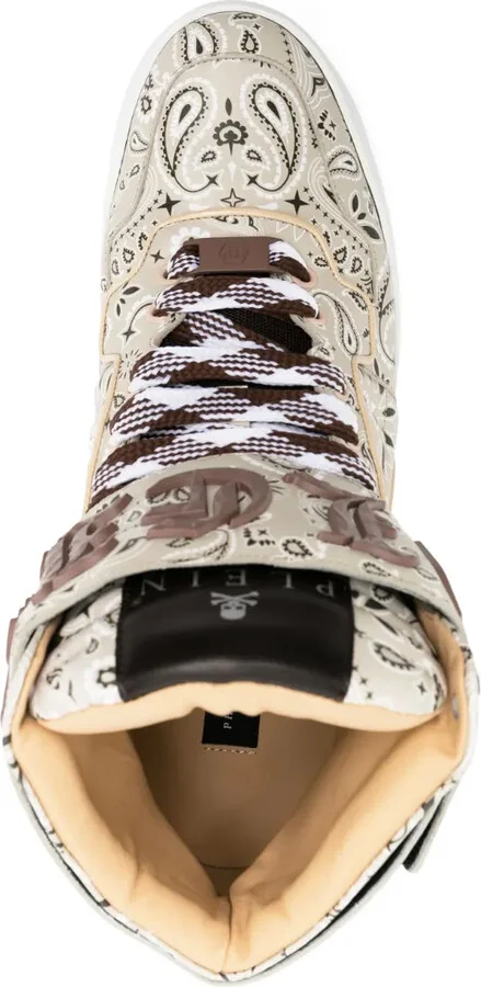 Paisley-Print Hi-Top Sneakers - Image 4