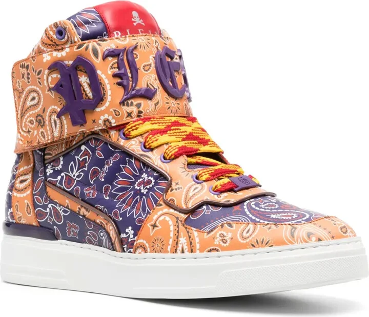 Paisley-Print Hi-Top Sneakers - Image 2