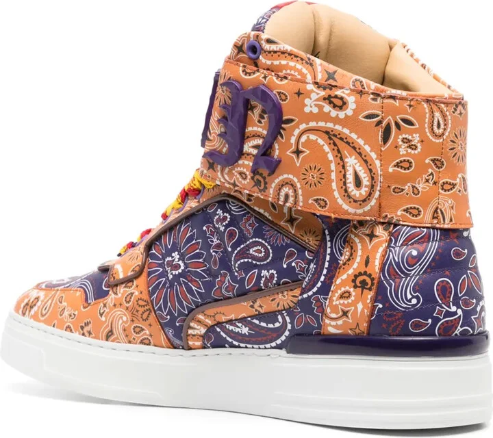 Paisley-Print Hi-Top Sneakers - Image 3