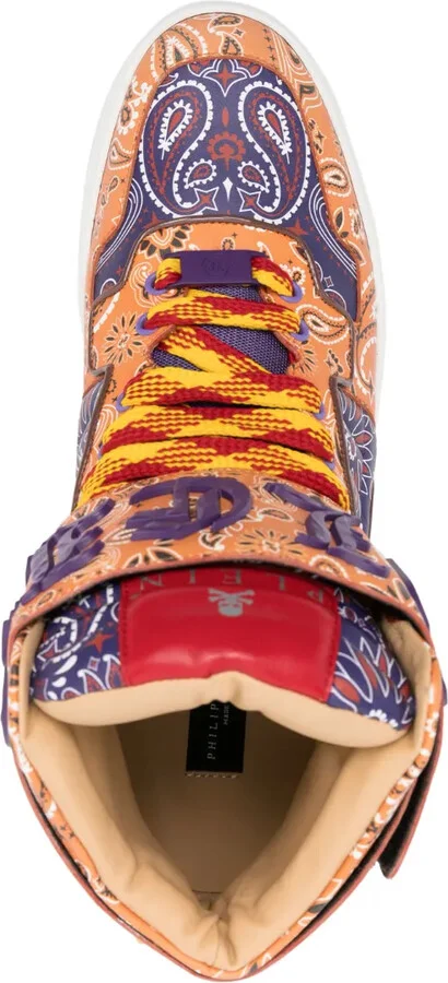 Paisley-Print Hi-Top Sneakers - Image 4