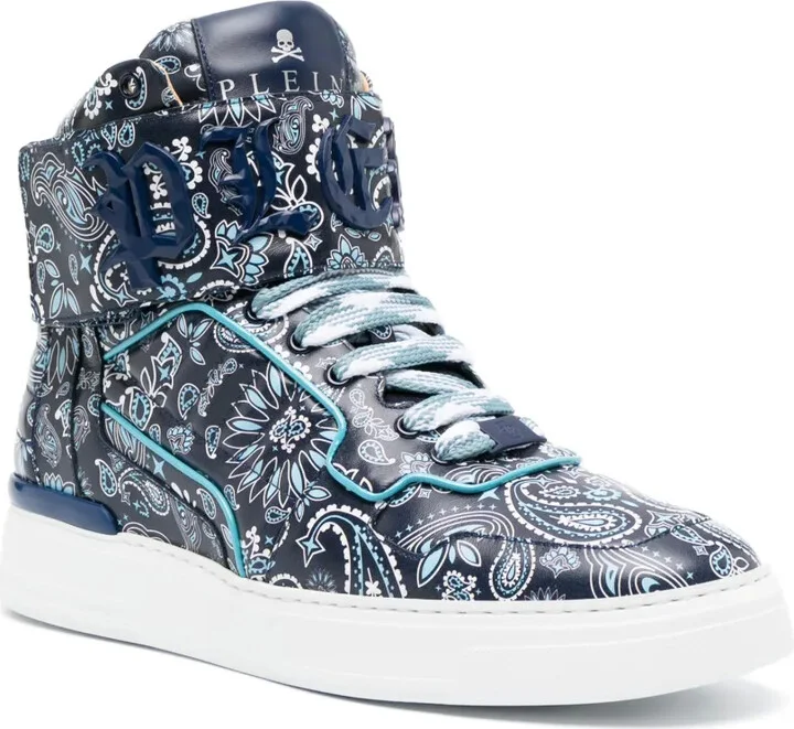Paisley-Print Hi-Top Sneakers - Image 2