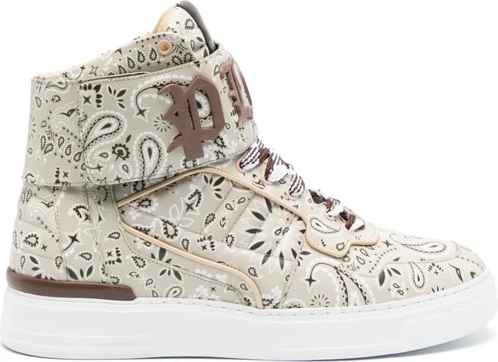 Paisley-Print Hi-Top Sneakers